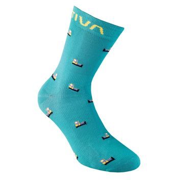 LA SPORTIVA Outdoor Fun Socks, Emerald/Yellow