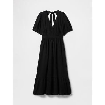 GAP Mušelínové midi šaty Černá