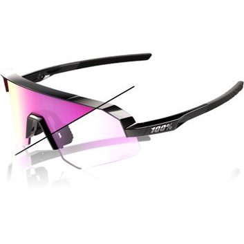 100% SLENDALE SL - Gloss Black - Photochromic Purple Mirror