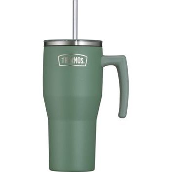 THERMOS Refreshing s madlem a brčkem 850ml - matná zelená