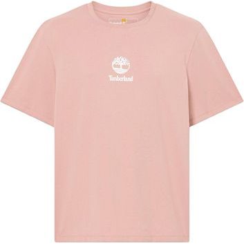 TIMBERLAND Print Stack Logo Short Sleeve Tee Ash Rose
