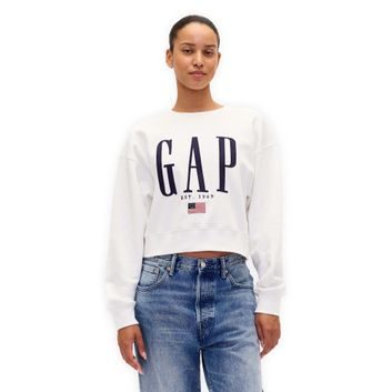 GAP 843301-01 Oversize mikina s logem VintageSoft Bílá