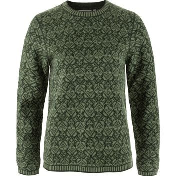 FJÄLLRÄVEN Snow Round Neck Sweater W Deep Forest