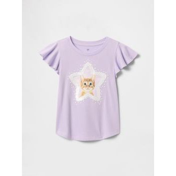 GAP Dětské tričko s flitry Fialová