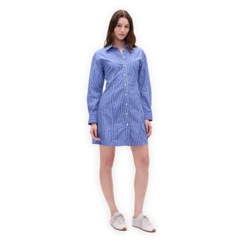 GAP 815979-01 Košilové popelínové mini šaty Modrá
