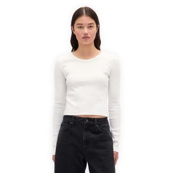 GAP 801017-00 Žebrované crop tričko Šedá