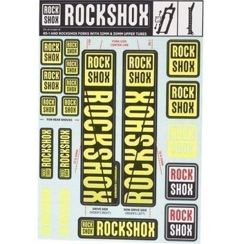 ROCK SHOX DECAL KIT 35MM DC NE01 YELLOW