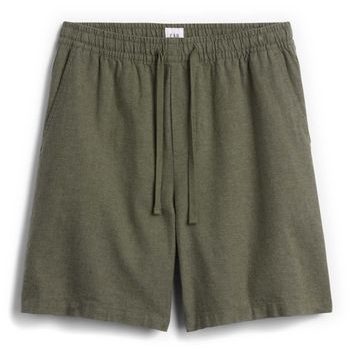 GAP 873624-00 Kraťasy z lněné směsi Zelená
