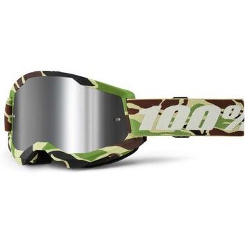 100% STRATA 2 Goggle War Camo - Mirror Silver Lens