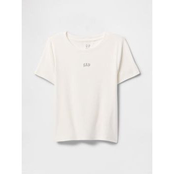 GAP Crop tričko s logem Bílá