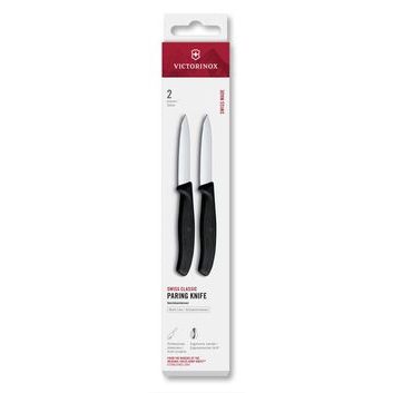 VICTORINOX Swiss Classic, paring knife, 2pcs, 8cm,straight,pointed,black,box