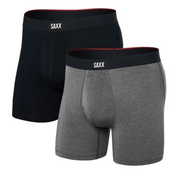 SAXX VIBE XTRA SC BB FLY 2PK, Black/Dark Grey Heather