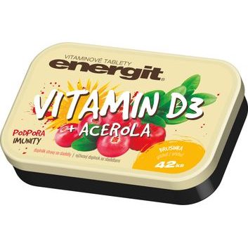 VITAR Energit Vitamin D3, 42 tablet, brusinka
