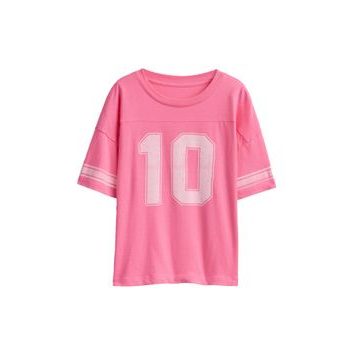 GAP Dětské oversize tričko Varsity Růžová