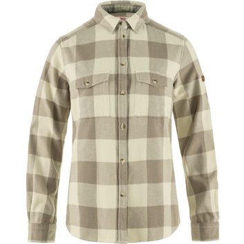 FJÄLLRÄVEN Övik Heavy Flannel Shirt W Fog-Chalk White