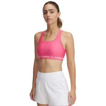 UNDER ARMOUR Crossback Mid Bra pink/white