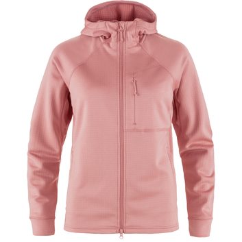 FJÄLLRÄVEN Abisko Grid Fleece Hoodie W Dusty Rose