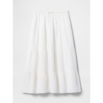 GAP Mušelínová maxi sukně Bílá
