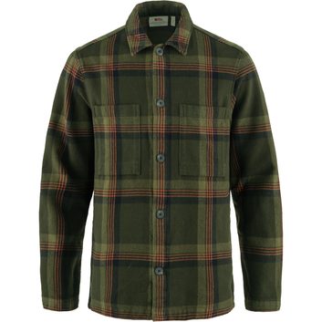 FJÄLLRÄVEN Singi Flannel Overshirt M Deep Forest-Dark Navy