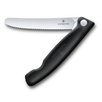 VICTORINOX Swiss Classic, picnic knife, 11cm, wavy, black, box
