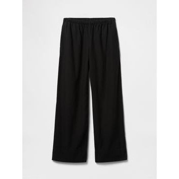 GAP Lněné kalhoty Wide Černá
