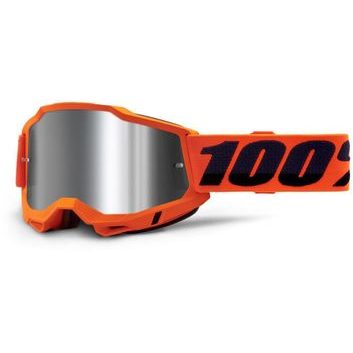 100% ACCURI 2 Goggle - Neon/Orange - Mirror Silver Flash Lens