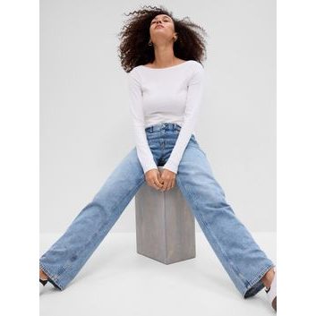 GAP 540606-03 Tričko s dlouhým rukávem Bílá