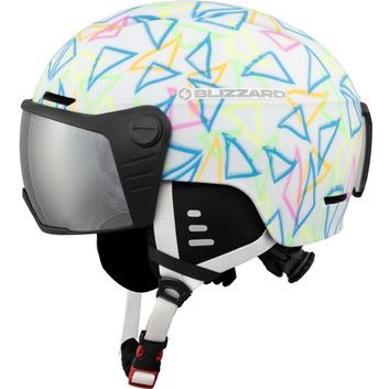 BLIZZARD Flash Visor junior ski helmet, white/multicolor