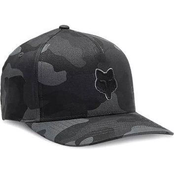 FOX Fox Head Flexfit Hat, Black Camo