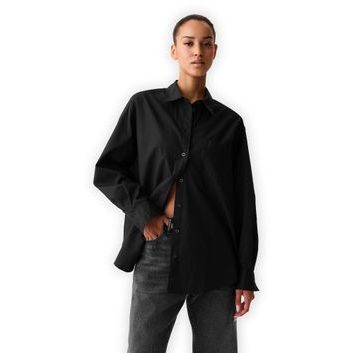 GAP 755814-14 Oversize popelínová košile Big Shirt Černá