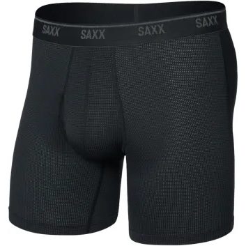 SAXX QUEST QUICK-DRY MESH BOXER BRIEF FLY black