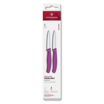 VICTORINOX Swiss Classic, paring knife, 2pcs,8cm,straight,pointed,purple,box