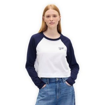 GAP 846969-00 Crop tričko s logem Tmavě modrá