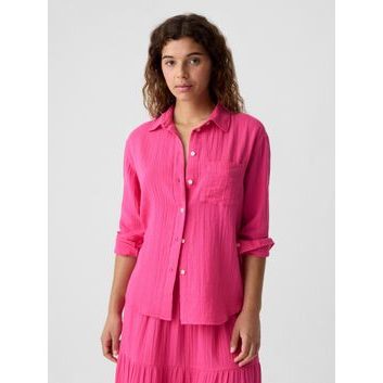 GAP 885282-07 Mušelínová košile oversize Růžová