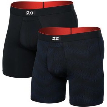 SAXX MULTI-SPORT MESH BOXER BRIEF FLY 2PK full tilt chevron/black
