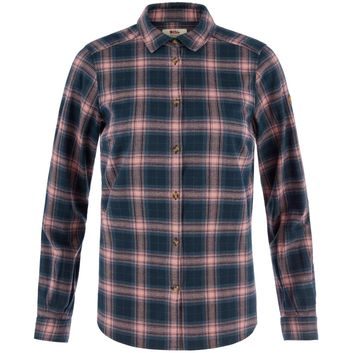 FJÄLLRÄVEN Övik Classic Flannel Shirt W Dark Navy-Ash Rose