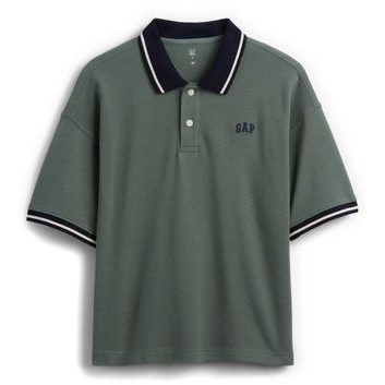 GAP 887102-02 Dětské oversize polo tričko s logem Zelená