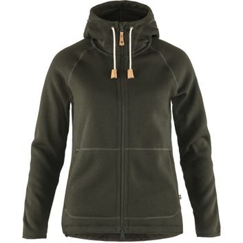 FJÄLLRÄVEN Övik Fleece Hoodie W Deep Forest
