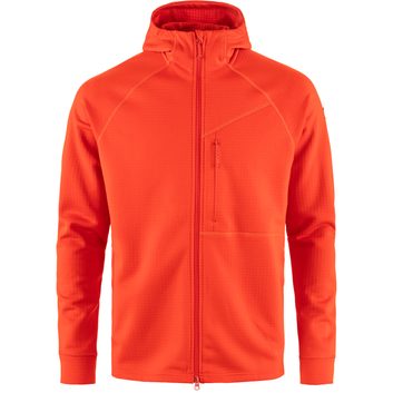 FJÄLLRÄVEN Abisko Grid Fleece Hoodie M Flame Orange