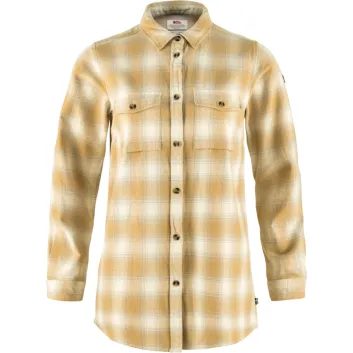 FJÄLLRÄVEN Övik Twill Shirt LS W Chalk White-Dune Beige