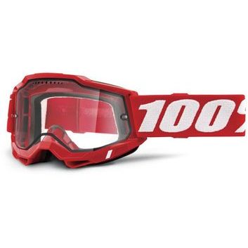 100% ACCURI 2 ENDURO MTB Goggle - Neon/Red - Clear Lens