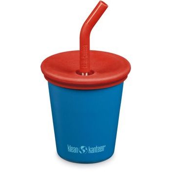 KLEAN KANTEEN Kid Cup 10oz (w/ Kid Straw Lid) - Mykonos Blue 295 ml