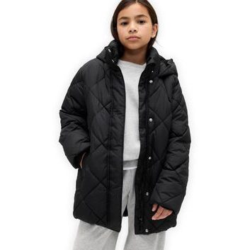 GAP 819589-00 Dětský prošívaný kabát PrimaLoft® Černá