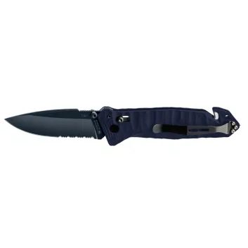 TB OUTDOOR CAC S200 FRENCH BLUE BLADE Textured G10 Blue Handle -Pouch - Fork Pointed Tip