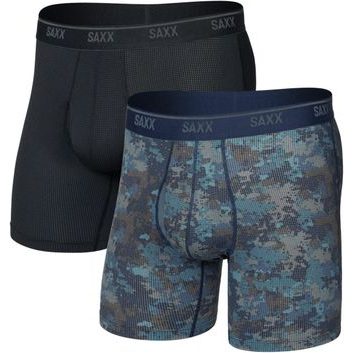 SAXX QUEST QUICK-DRY MESH BOXER BRIEF FLY 2PK matrix camo/black