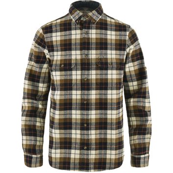 FJÄLLRÄVEN Singi Heavy Flannel Shirt M Chalk White-Dark Navy