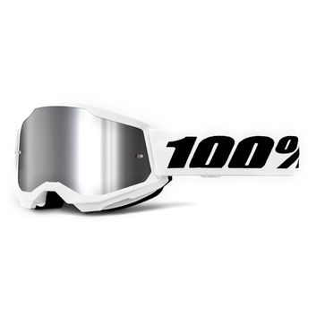 100% STRATA 2 Goggle White / Silver Mirror Lens