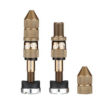 E*THIRTEEN Schrader Quickfill Tubeless Valves | Gen2 | 23-31mm Depth | 2 Pieces | Bronze