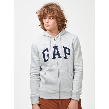 GAP 851516-19 Mikina GAP logo fleece zip Šedá