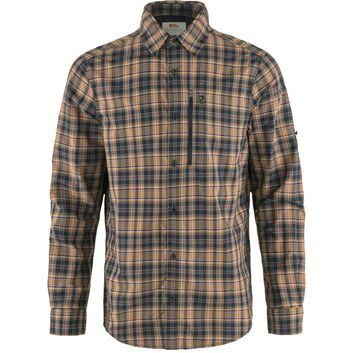 FJÄLLRÄVEN Abisko Hike Shirt LS M Dark Navy-Buckwheat Brown